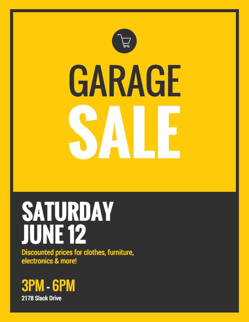 Sales Flyers Ideas – Dalep.midnightpig.co For Garage Sale Flyer Template Word