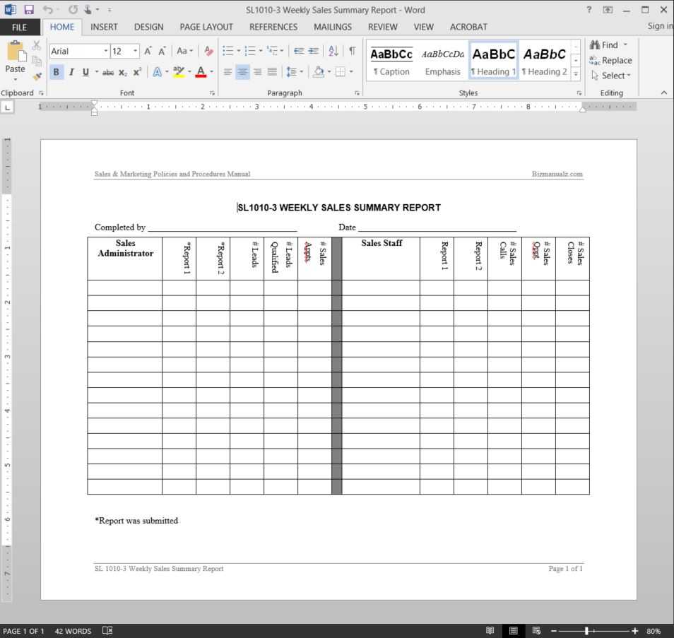 Salesman Report Template – Calep.midnightpig.co For Sales Trip Report Template Word