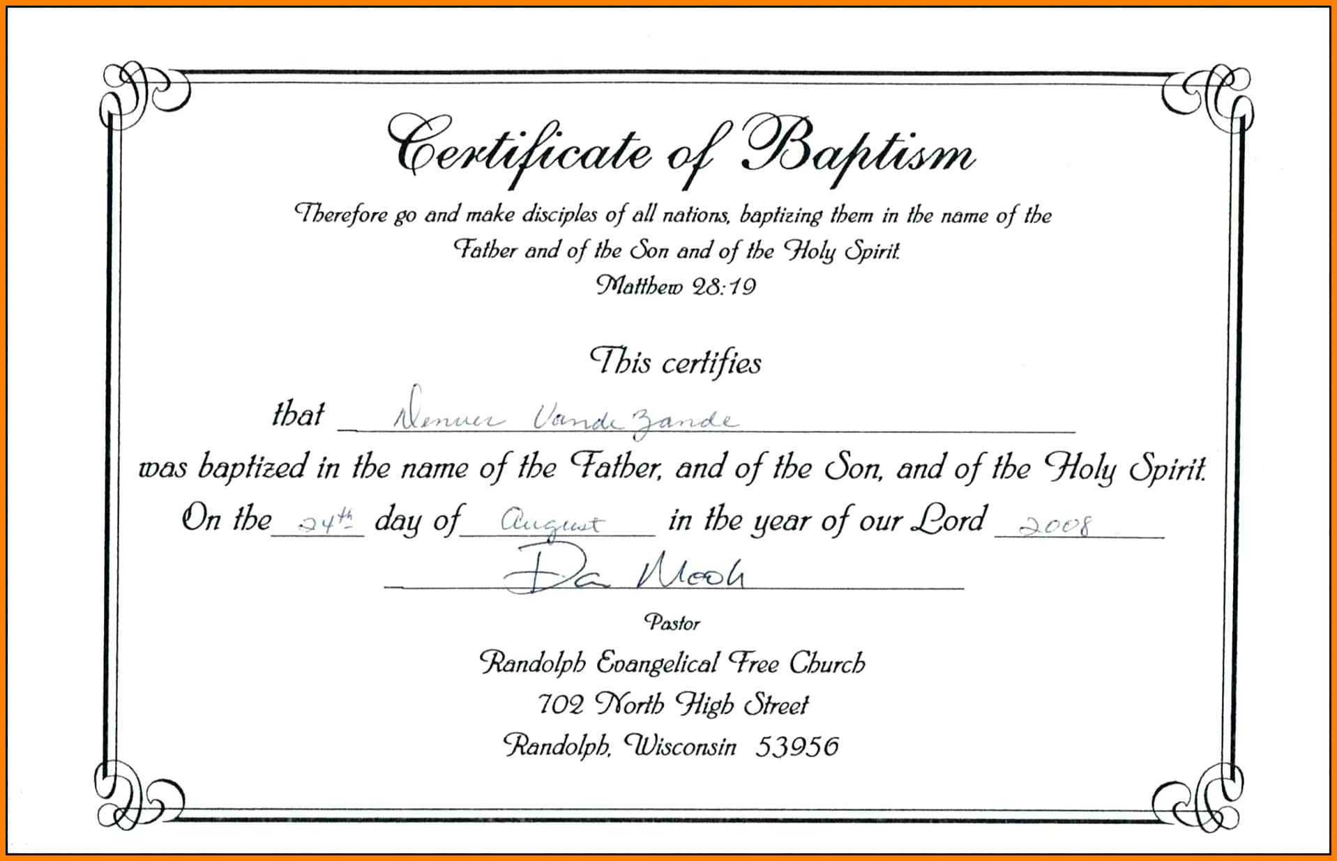 Samples Of Baptism Certificates - Calep.midnightpig.co In Baptism Certificate Template Word