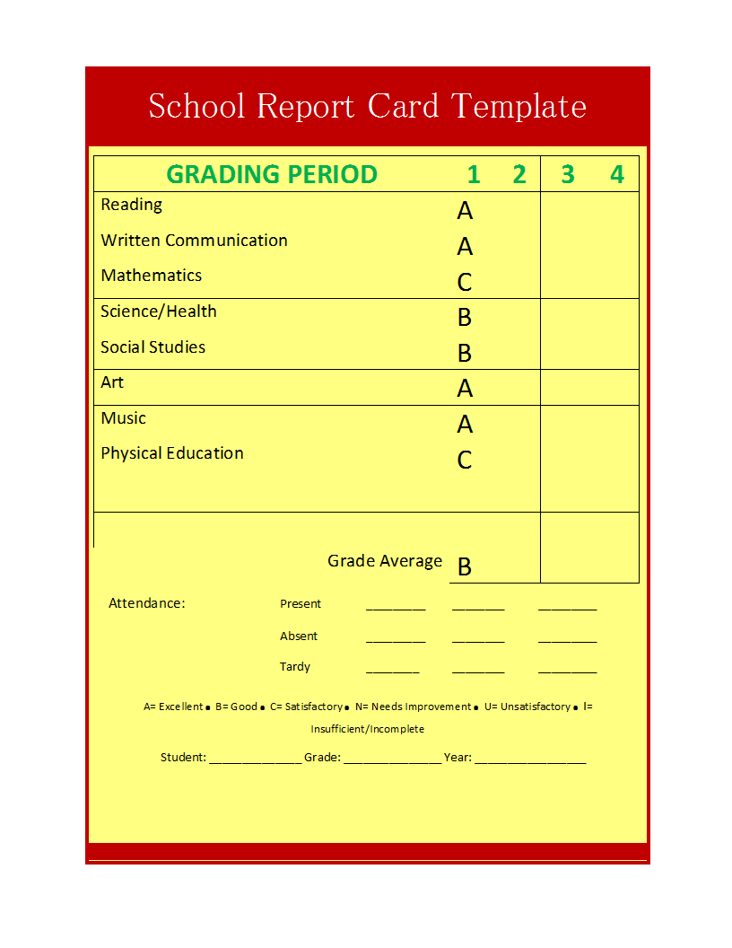 School Report Template Free – Dalep.midnightpig.co Intended For Middle School Report Card Template