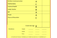 School Report Template within School Report Template Free