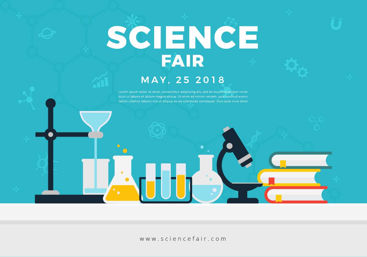 Science Fair Poster Banner – Download Free Vectors, Clipart Regarding Science Fair Banner Template