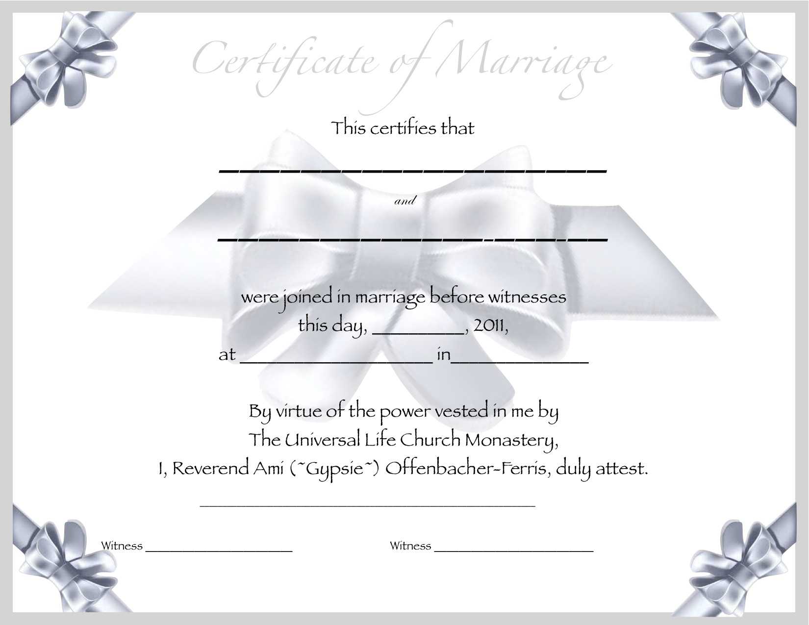 Seal Certified Editable Marriage Certificate Template Regarding Blank Marriage Certificate Template