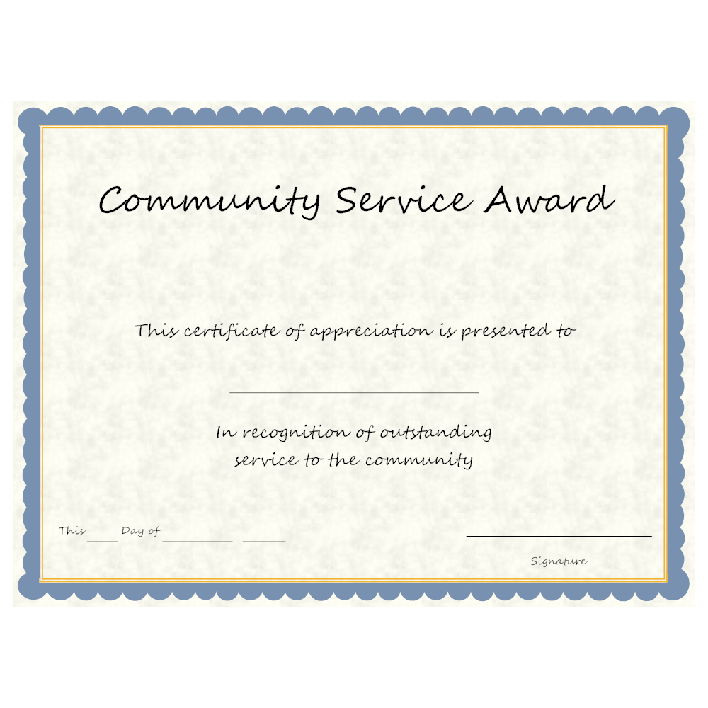 Service Award Certificates – Calep.midnightpig.co Throughout Community Service Template Word