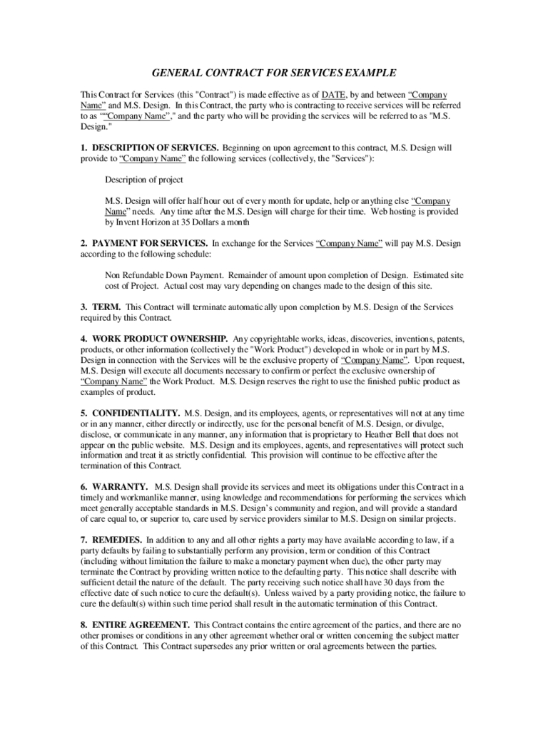 Service Contract Template – 12 Free Templates In Pdf, Word For Community Service Template Word