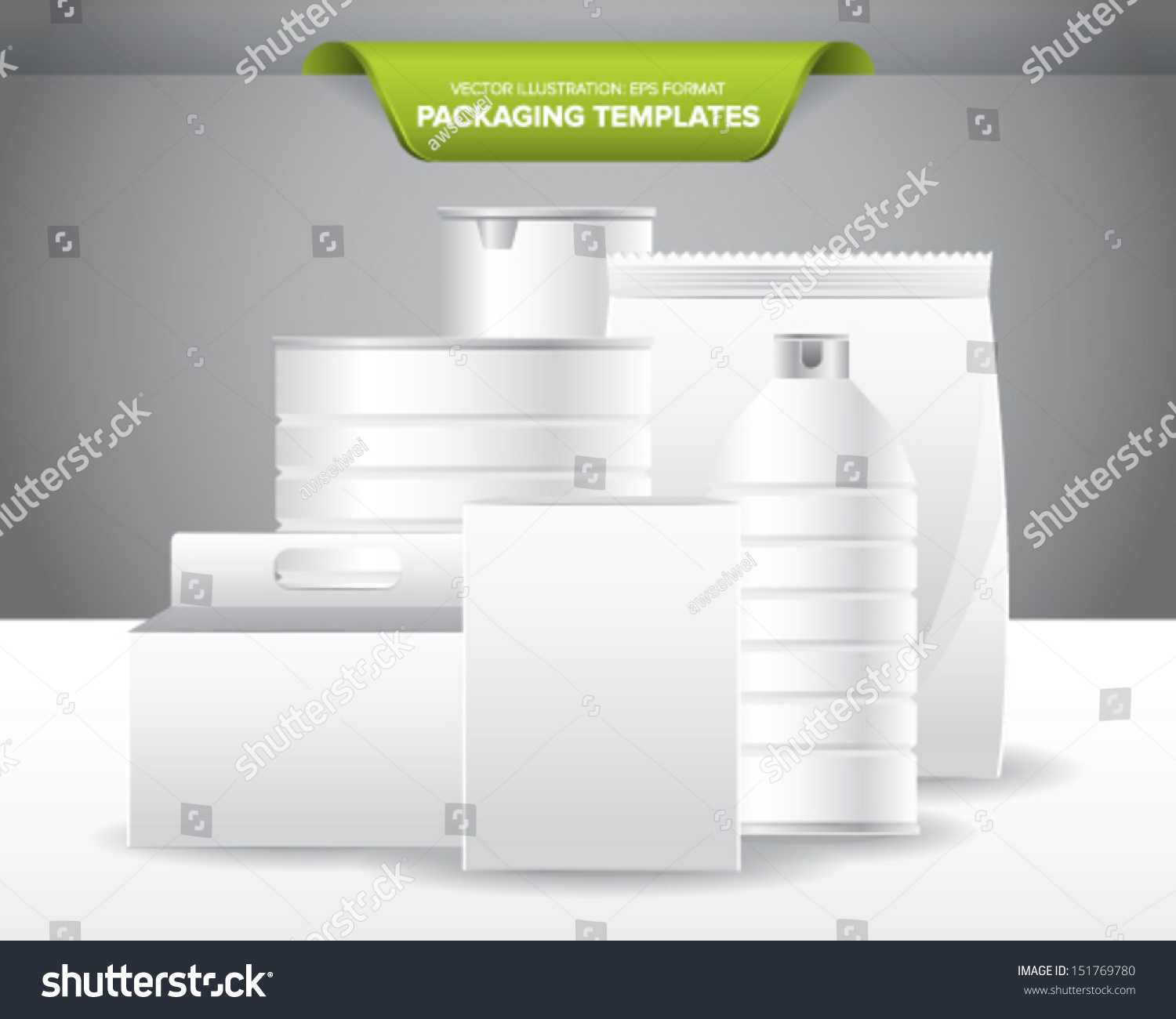 Set Empty Blank Packaging Templates Food Stock Vector Within Blank Packaging Templates