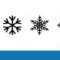 Set Of Black Snowflakes Icons. Black Snowflake. Snowflakes In Blank Snowflake Template