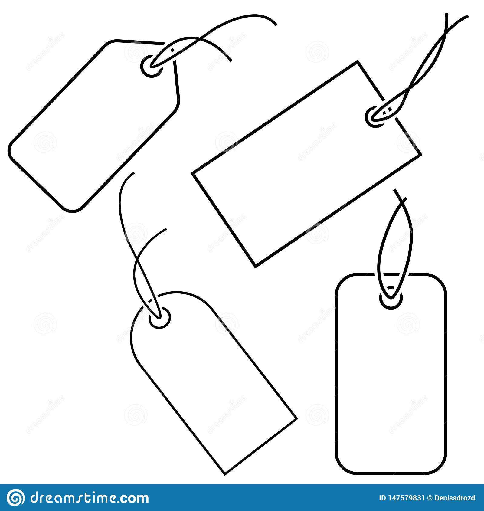 Set Of Empty White Price Tags Vector Icons. Luggage Tag In Luggage Tag Template Word