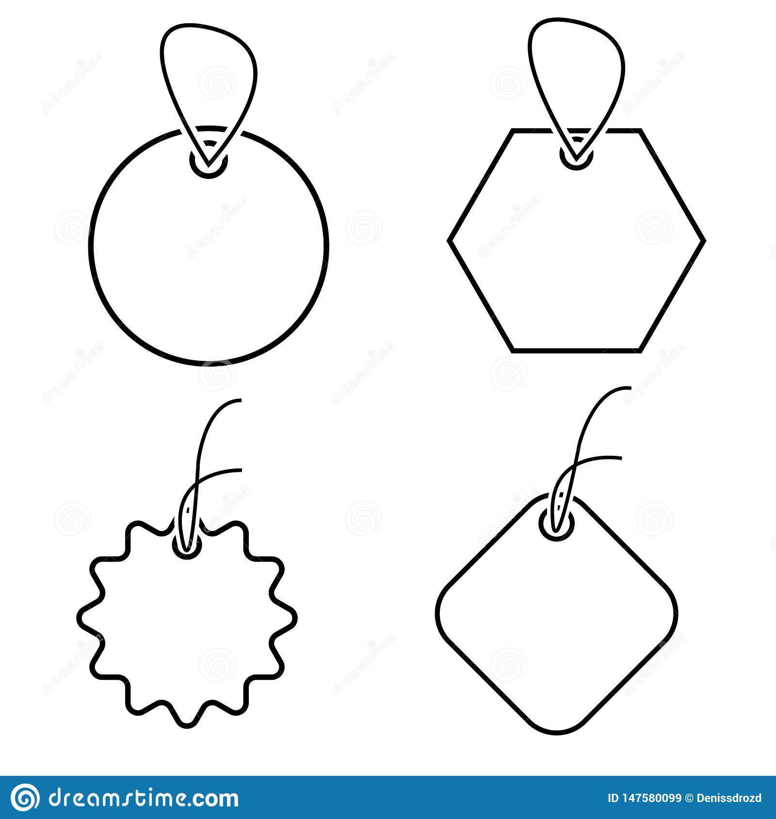 Set Of Empty White Price Tags Vector Icons. Luggage Tag Inside Luggage Tag Template Word