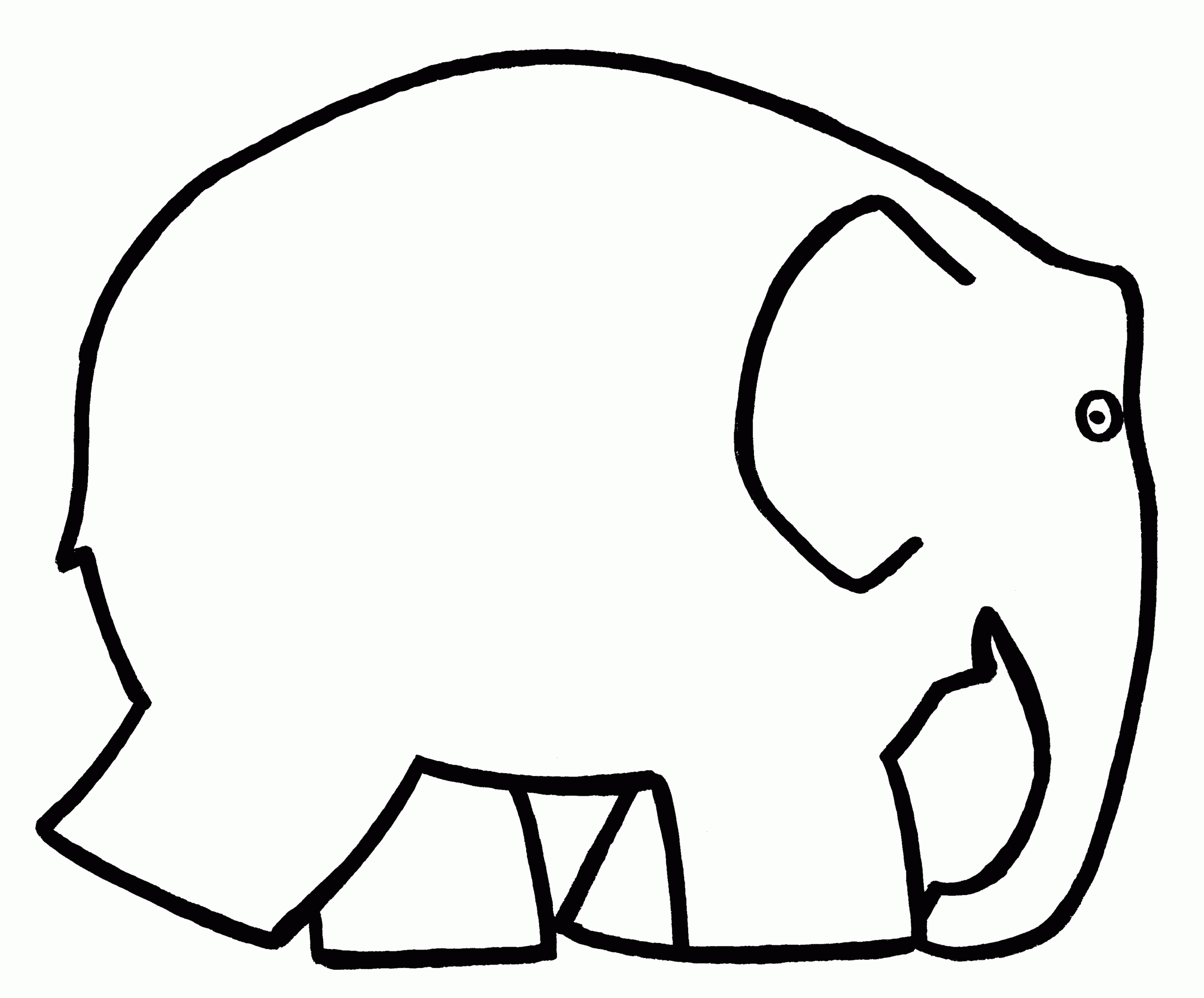Silhouette Elephant Coloriage Pertaining To Blank Elephant Template