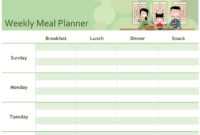 Simple Meal Planner intended for Weekly Meal Planner Template Word