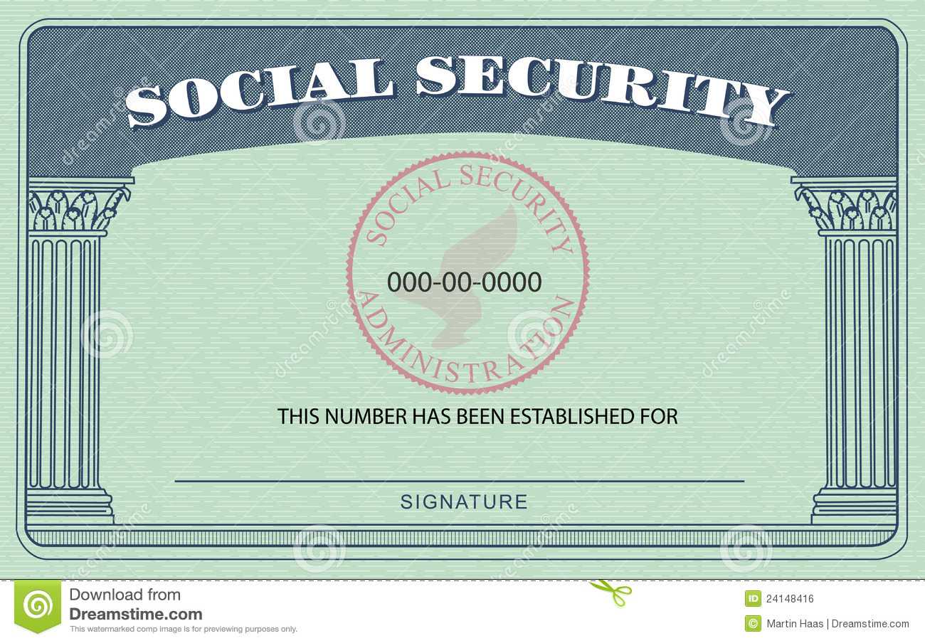 Social Security Card Stock Illustration. Illustration Of In Blank Social Security Card Template