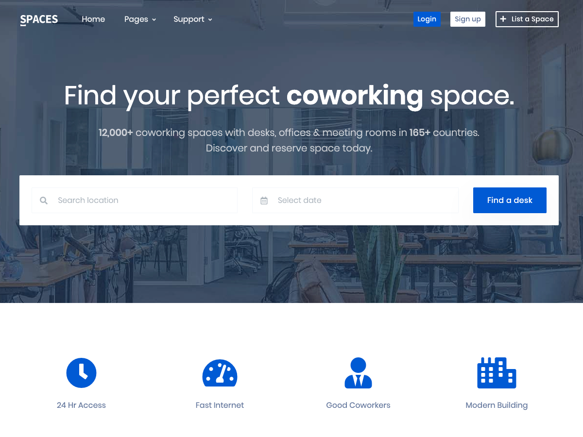 Spaces – Real Estate Coworking Template + Ui Kit – Bootstrap For Html5 Blank Page Template