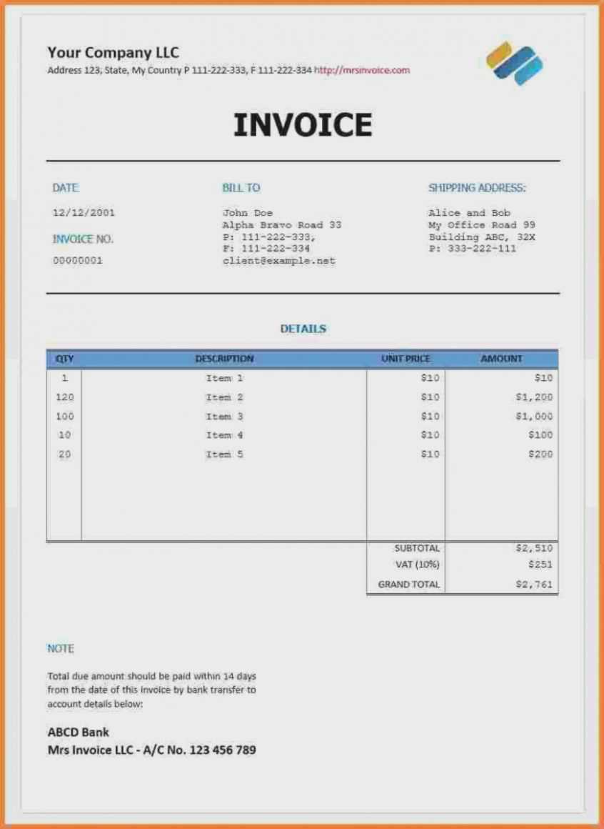 Spreadsheet Template Ideas Free Download Invoice Templates In Test Template For Word