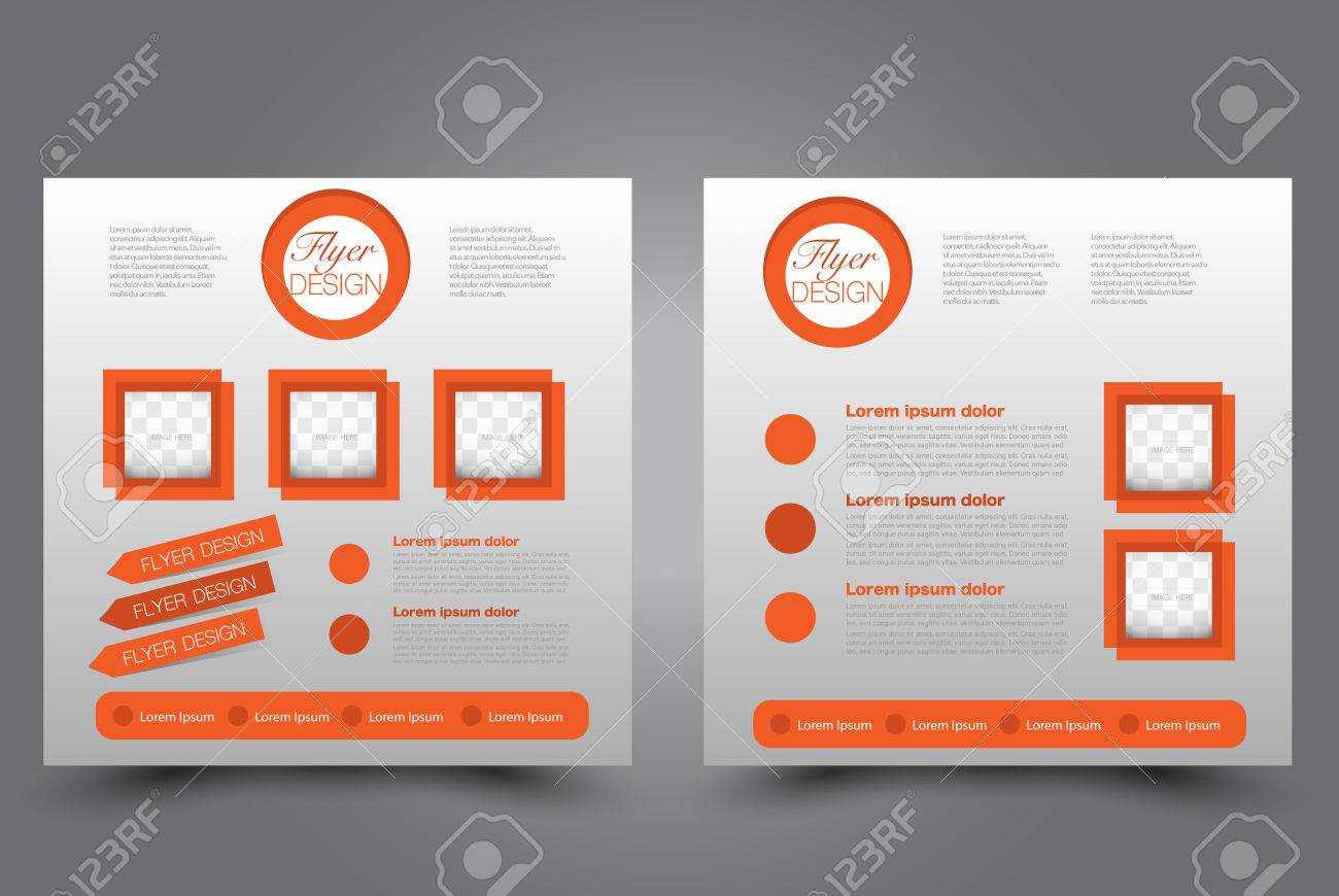 Square Flyer Template. Brochure Design. Annual Report Poster. Leaflet  Cover. For Business And Education. Vector Illustration. Orange Color. Throughout Noc Report Template