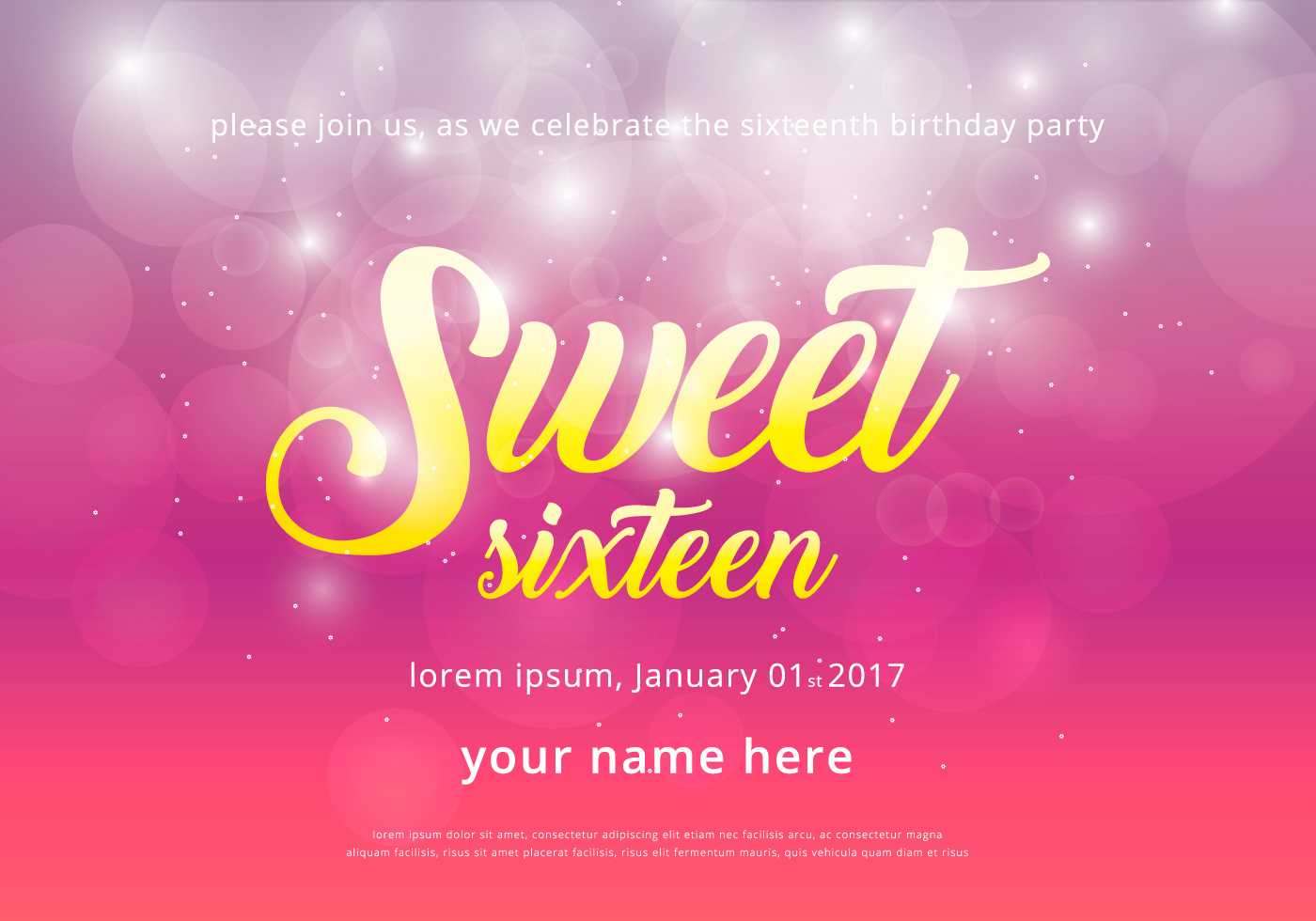 Sweet 16 Free Vector Art – (18,584 Free Downloads) Inside Sweet 16 Banner Template