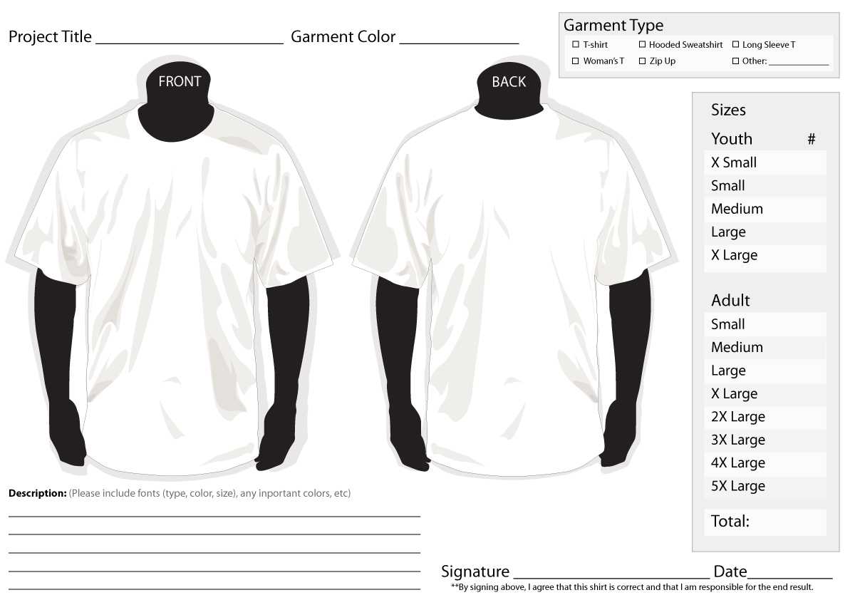 T Shirt Order Form – Sp Sketchbook Pertaining To Blank T Shirt Order Form Template