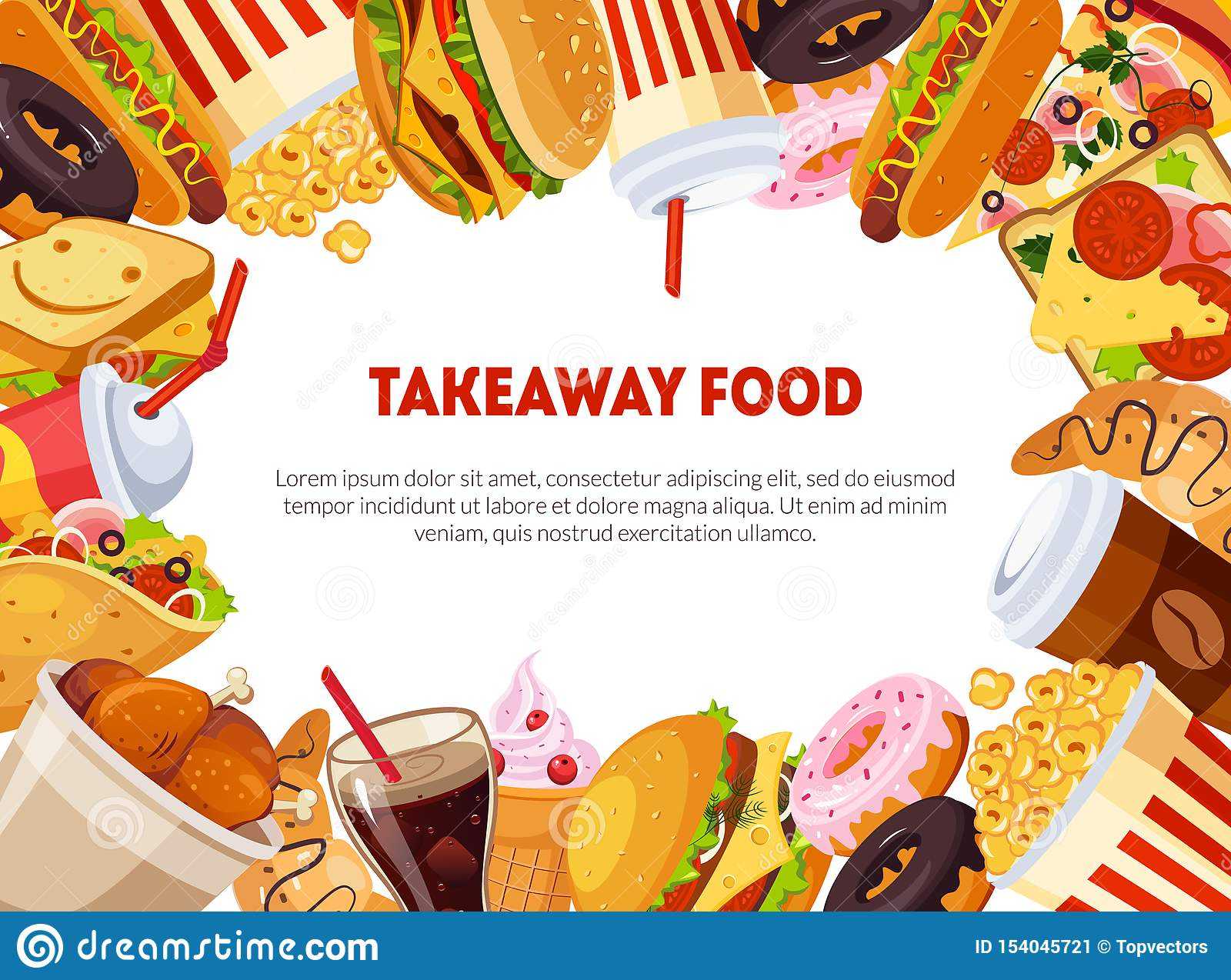 Takeaway Food Banner Template With Delicious Fast Food Intended For Food Banner Template