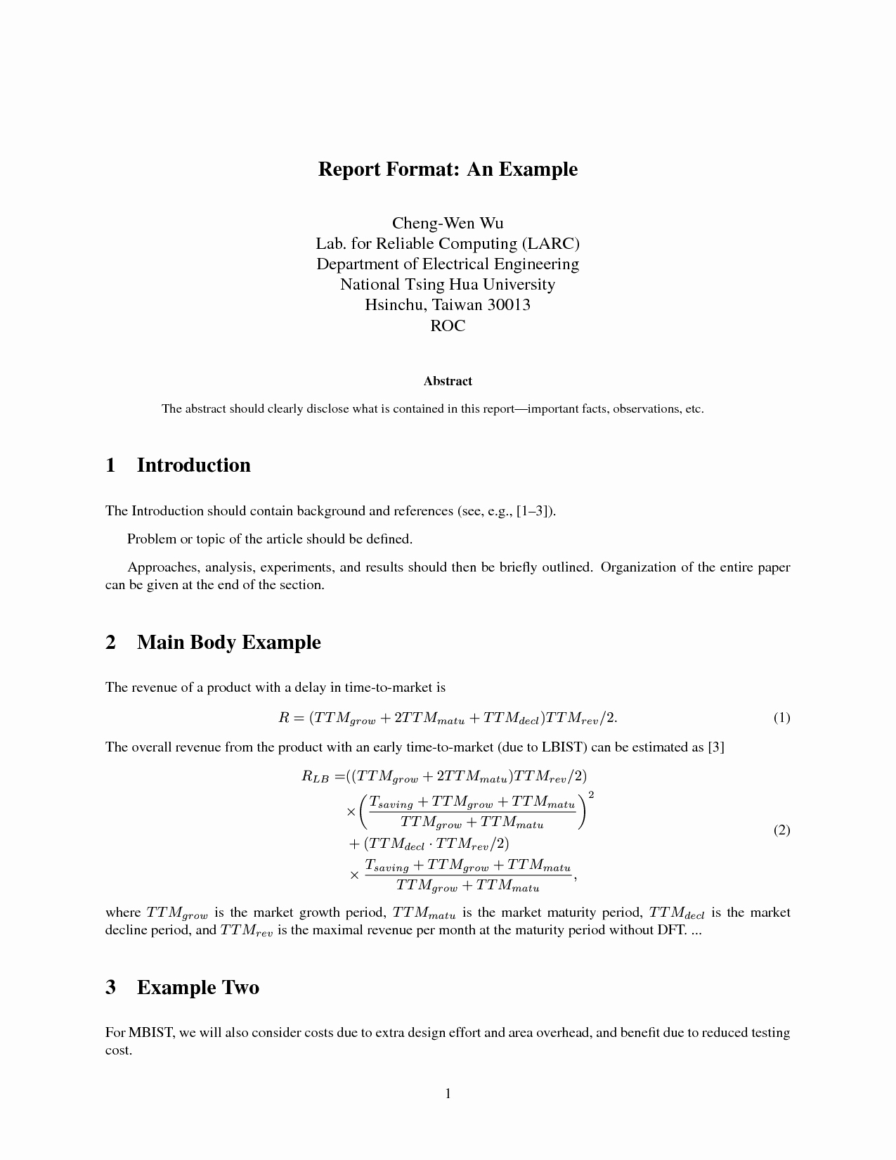Technical Report Example – Calep.midnightpig.co With Template For Technical Report