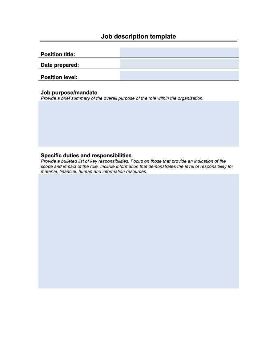 Template For Job Description In Word – Dalep.midnightpig.co Within Job Descriptions Template Word