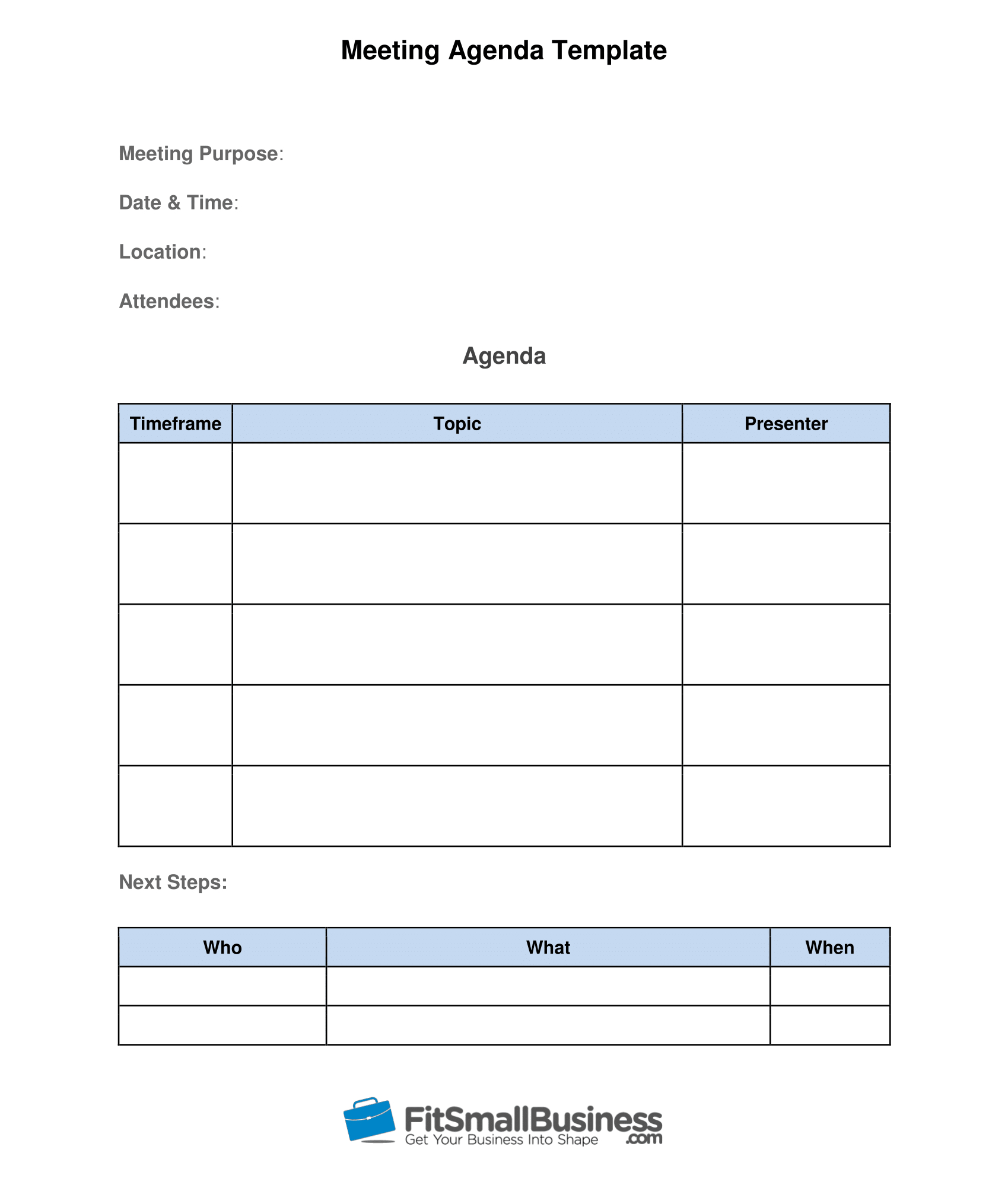 Template For Meeting – Dalep.midnightpig.co With Regard To Free Meeting Agenda Templates For Word