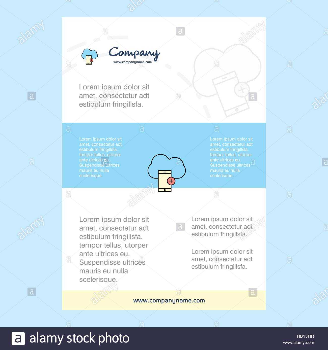 Template Layout For Cloud With Smart Phone Comany Profile For Hr Annual Report Template
