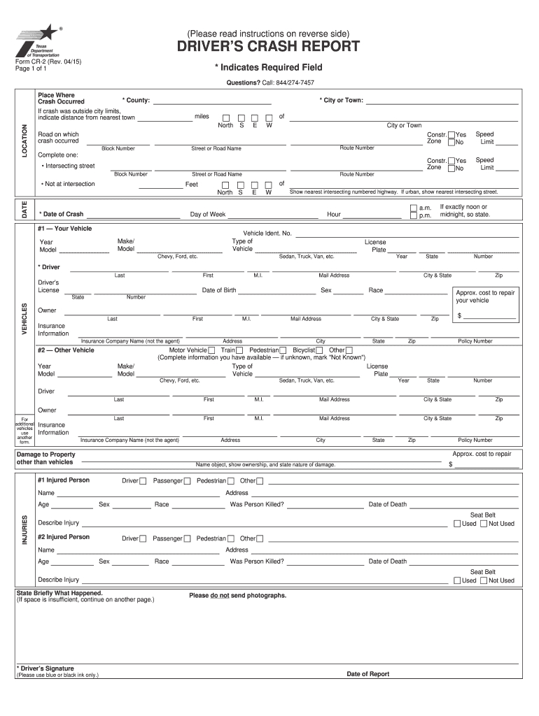 Texas Blue Form – Fill Out And Sign Printable Pdf Template | Signnow Within Vehicle Accident Report Form Template