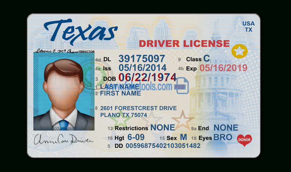 Texas Driver License Psd Template in Blank Drivers License Template ...