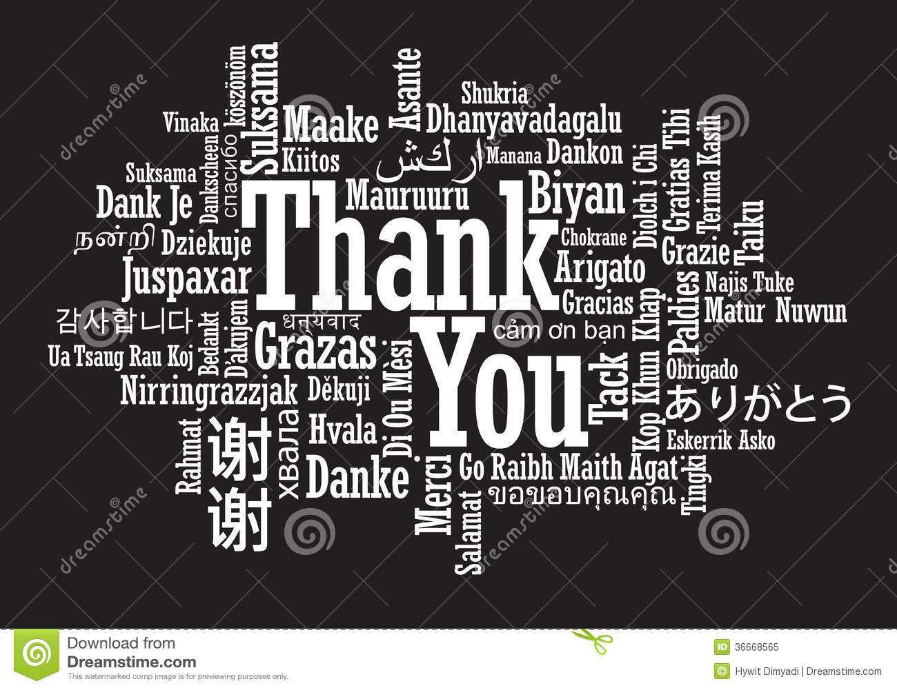 Thank You Word Cloud Stock Vector. Illustration Of Thanks With Free Word Collage Template