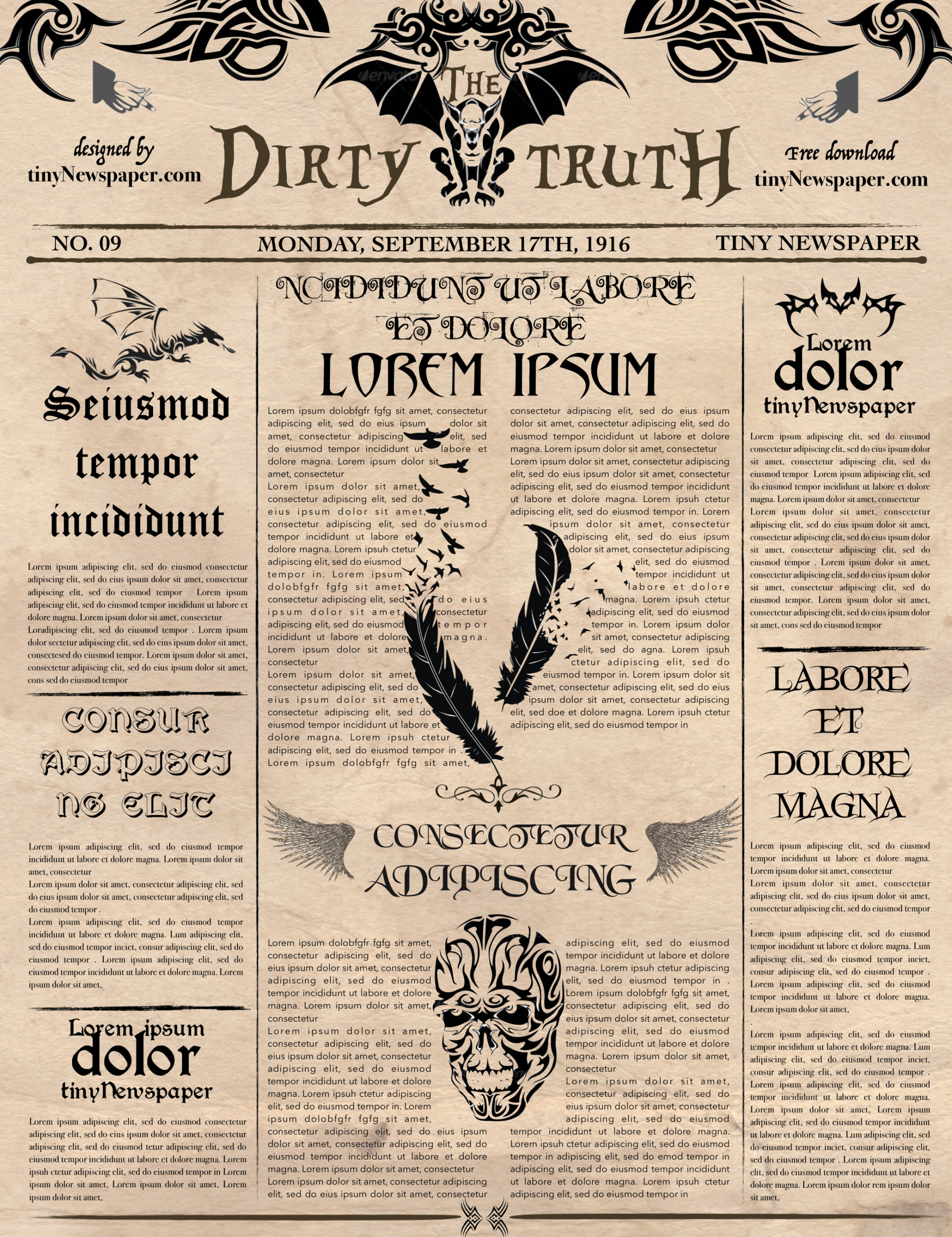 The Vintage Newspaper Layout Template For Old Newspaper Template Word Free