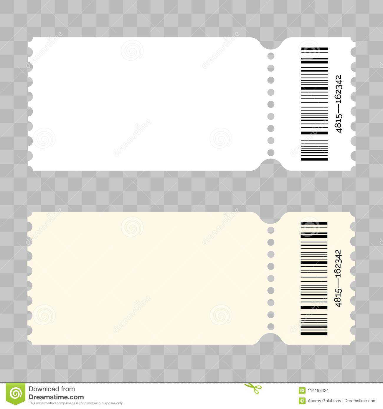 Ticket Blank Vector Modern White Template Stock Vector With Regard To Blank Admission Ticket Template