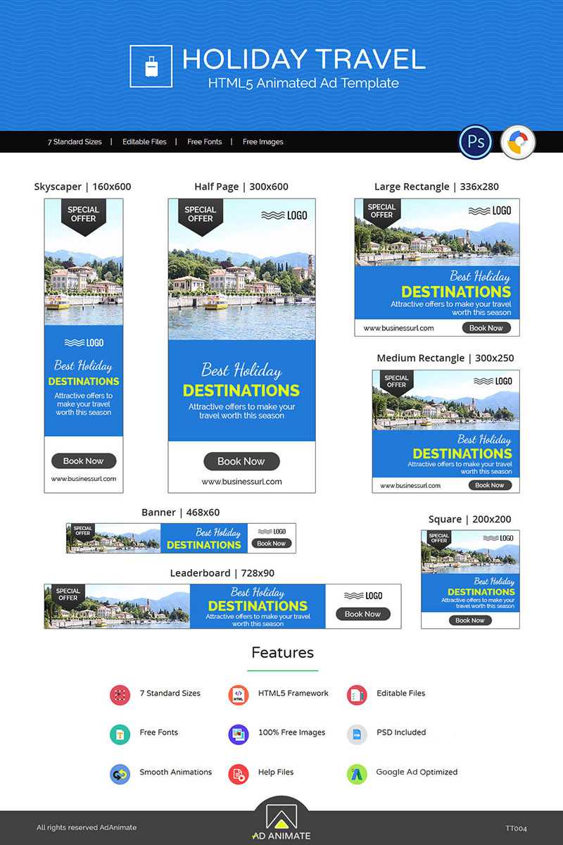 Tour & Travel | Holiday Travel Banner Ad Templates Animated Banner Throughout Animated Banner Templates
