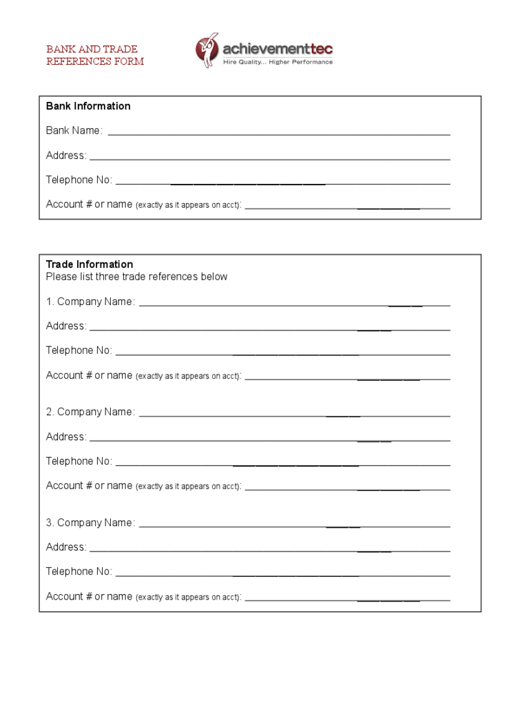 Trade Reference Forms – Calep.midnightpig.co Pertaining To Enquiry Form Template Word