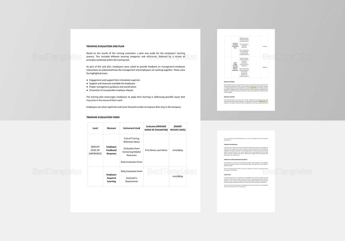 Training Evaluation Report Template Within Training Evaluation Report Template