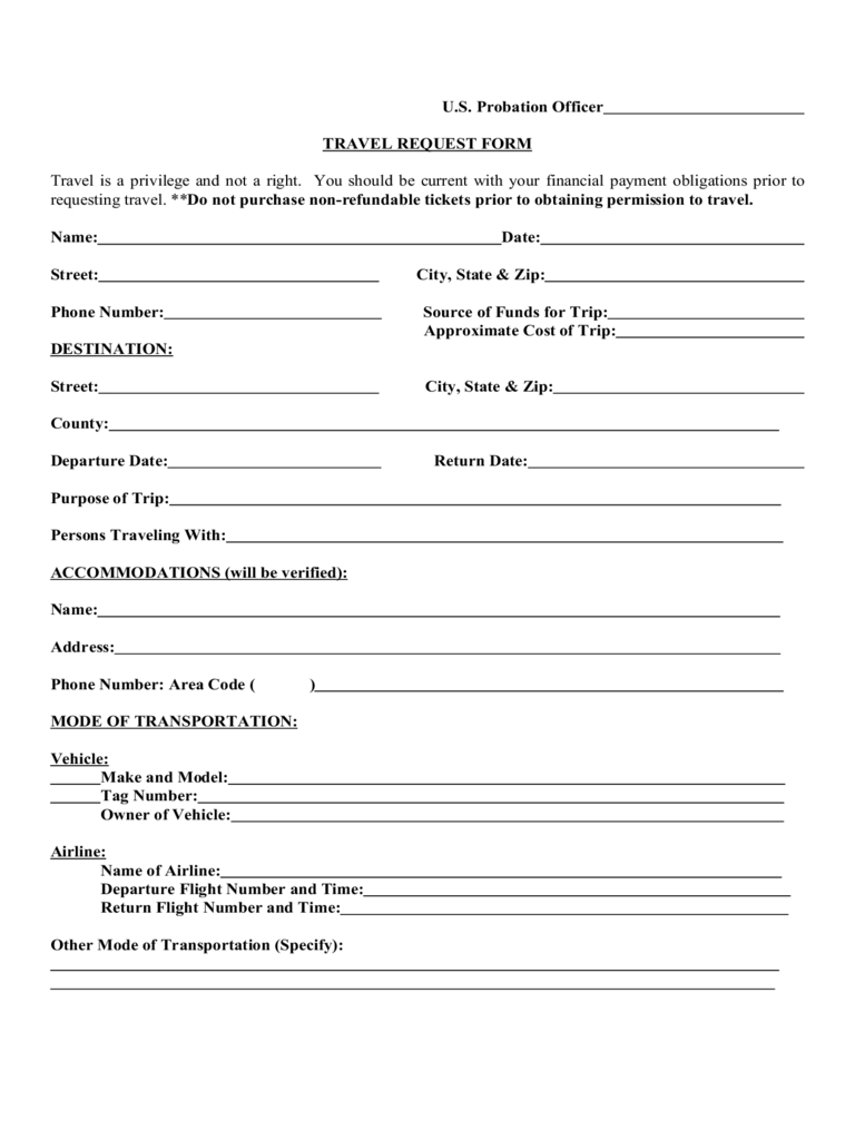 Travel Form Template - Calep.midnightpig.co In Travel Request Form Template Word