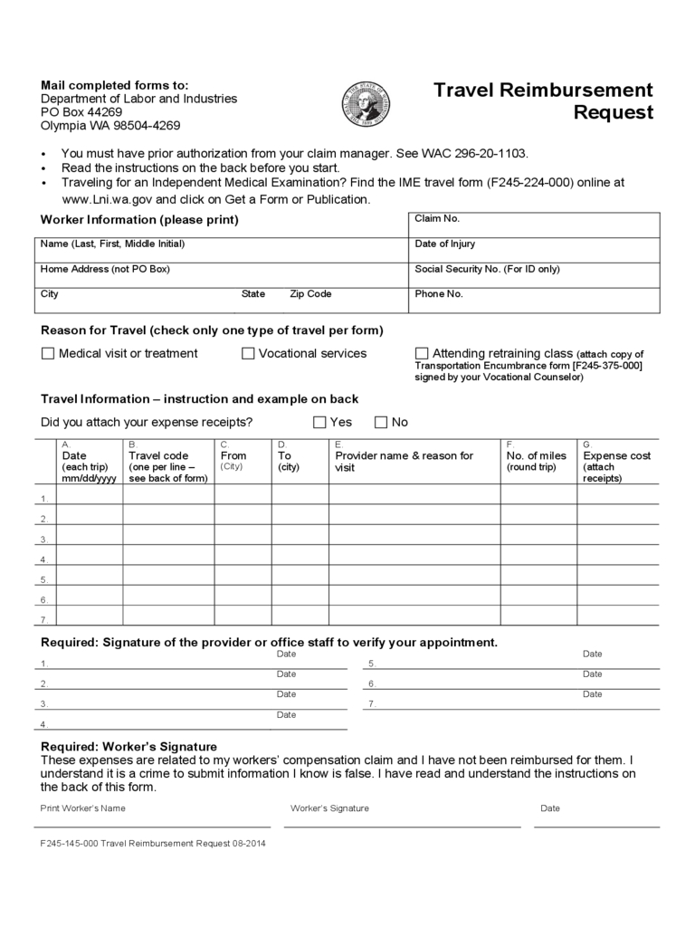 Travel Reimbursement Form – 2 Free Templates In Pdf, Word With Regard To Travel Request Form Template Word
