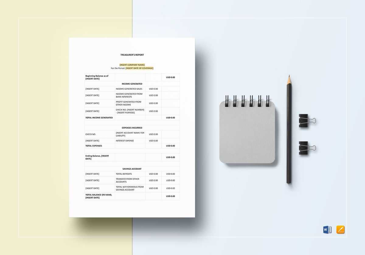 Treasurer Report Template Regarding Treasurer Report Template