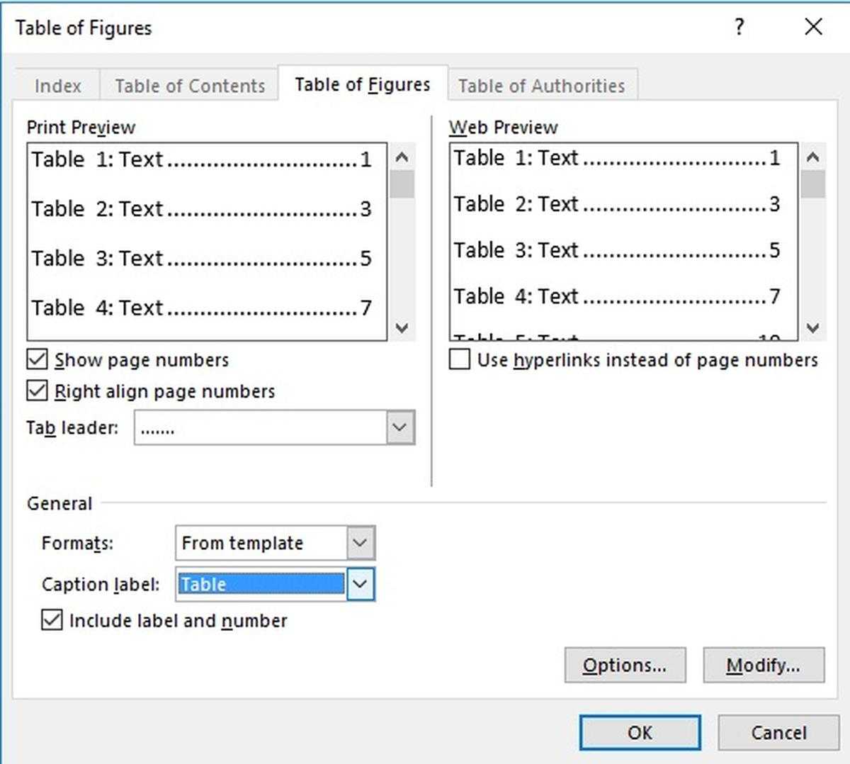 Two Ways To Generate A List Of Tables In A Word Document Within Apa Table Template Word