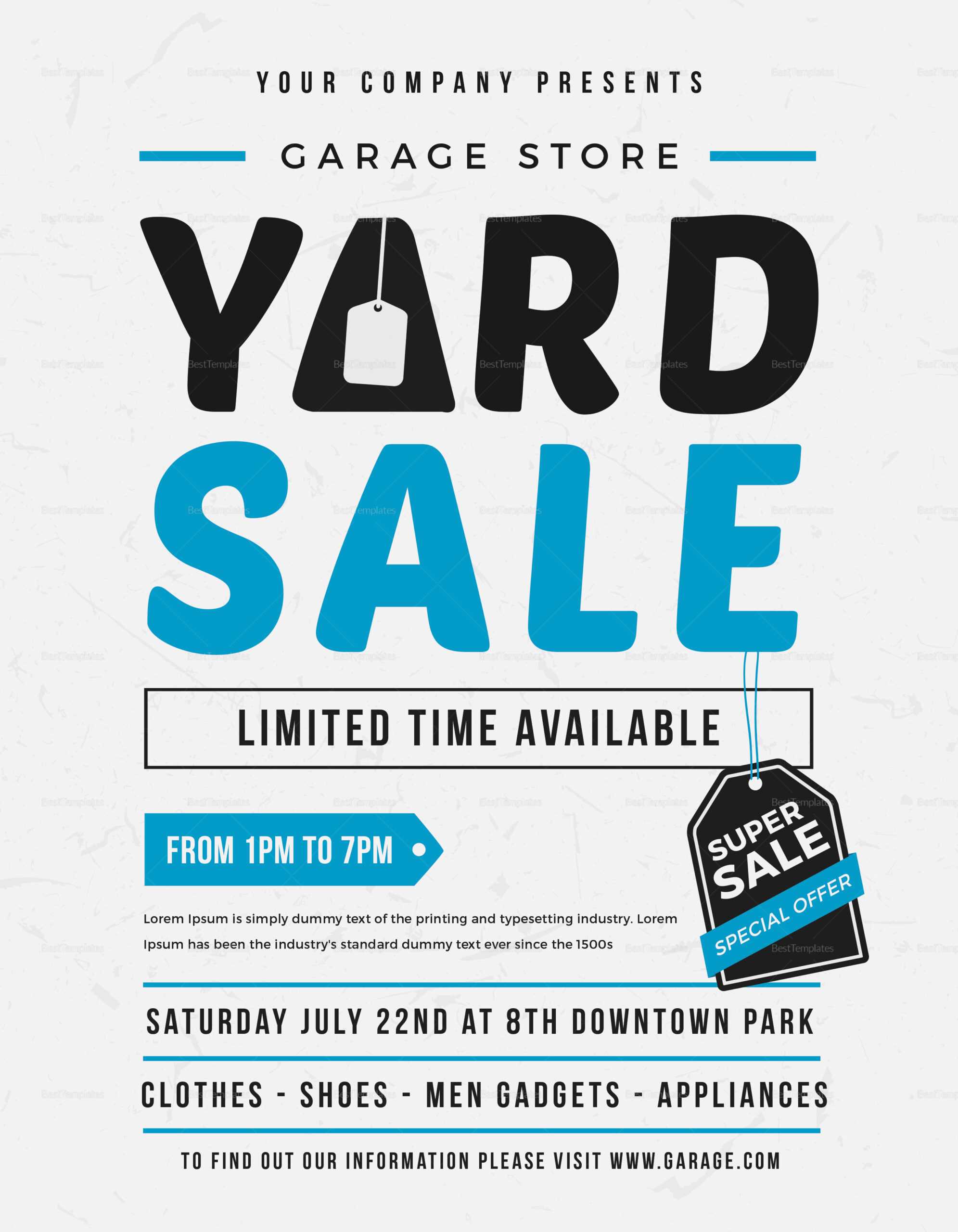 Unique Yard Sale Flyer Template Regarding Garage Sale Flyer Template Word