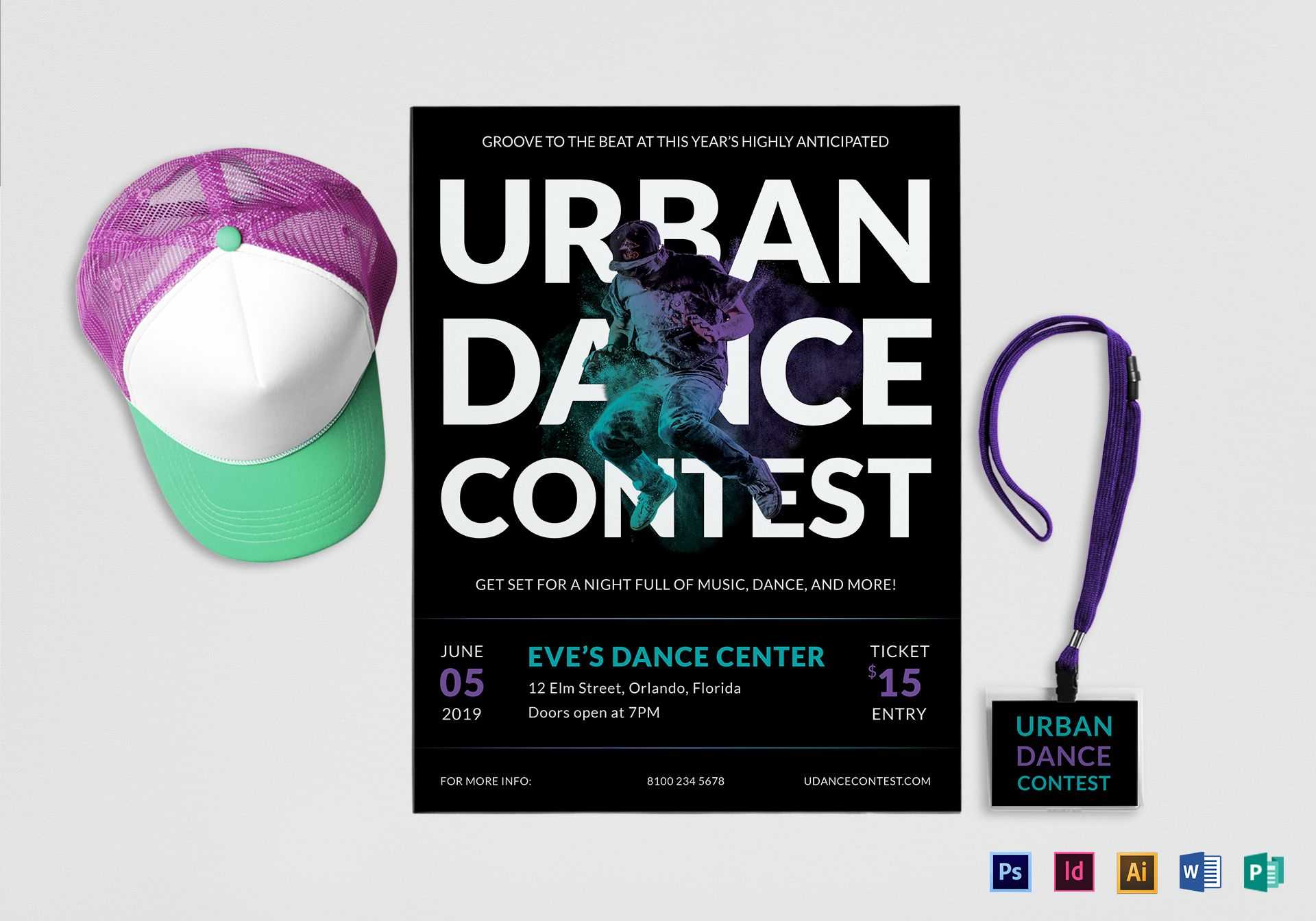 Urban Dance Contest Flyer Template In Dance Flyer Template Word