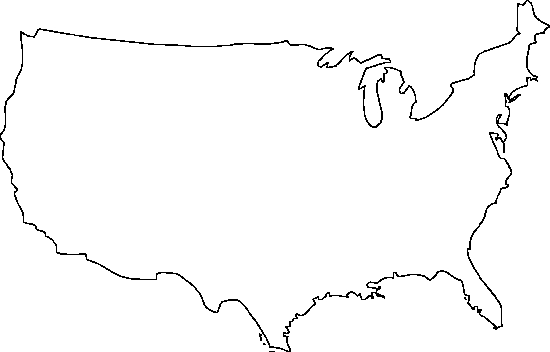 Usa Map Outline Clipart Within United States Map Template Blank