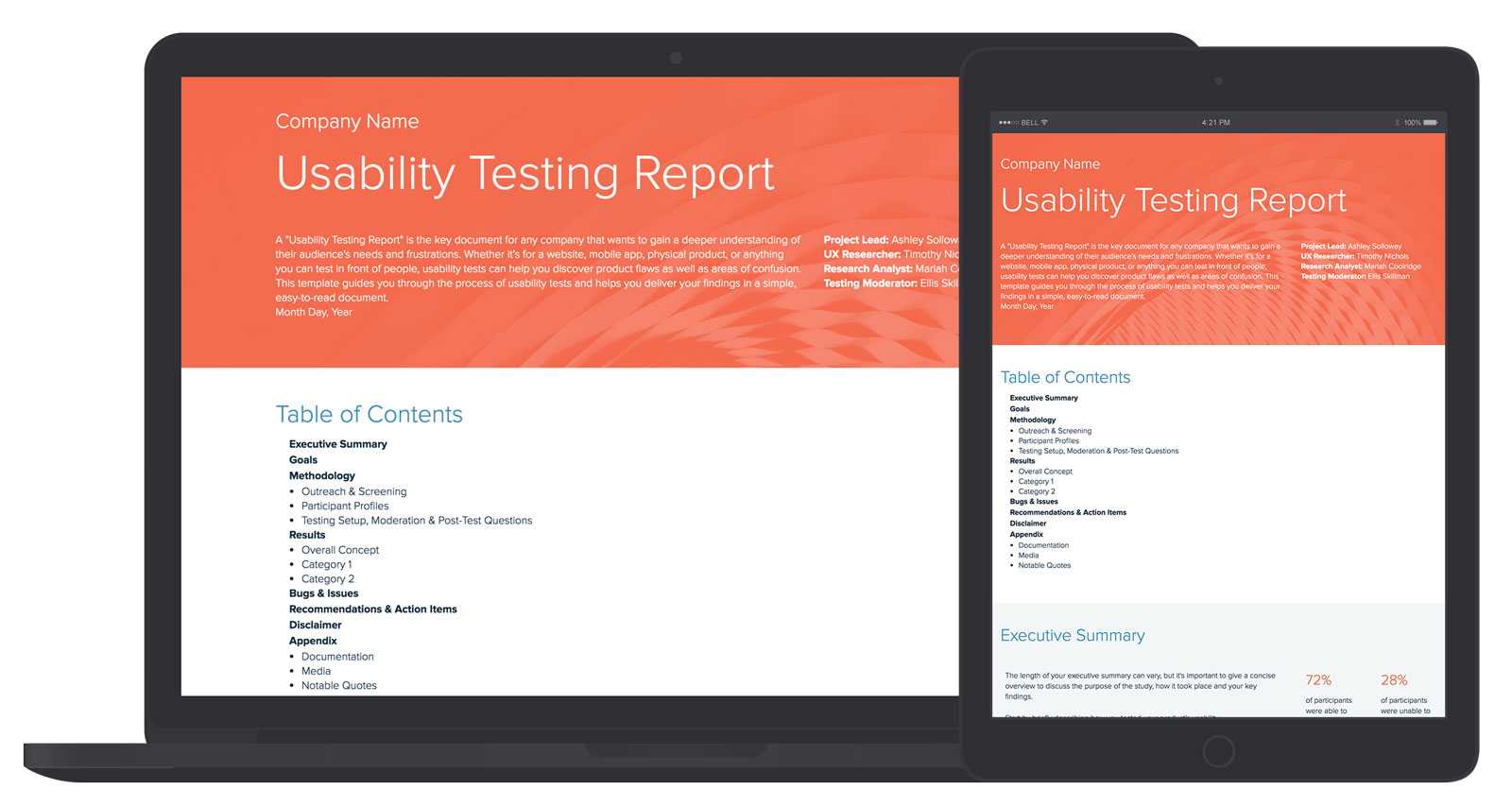 Usability Testing Report Template And Examples | Xtensio In Test Summary Report Excel Template