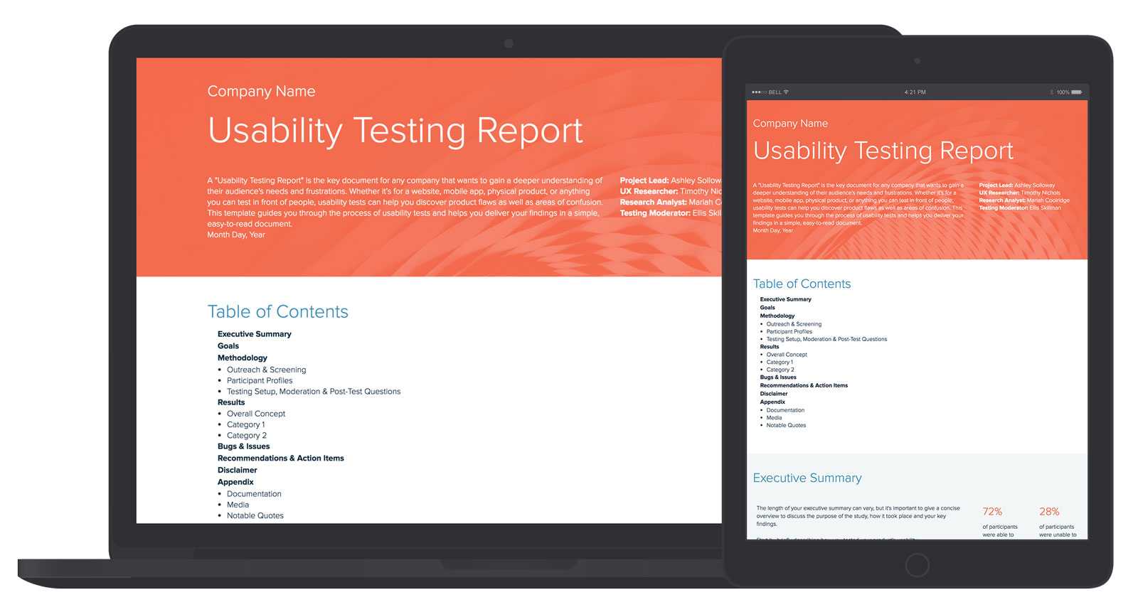 Usability Testing Report Template And Examples | Xtensio Throughout Test Result Report Template