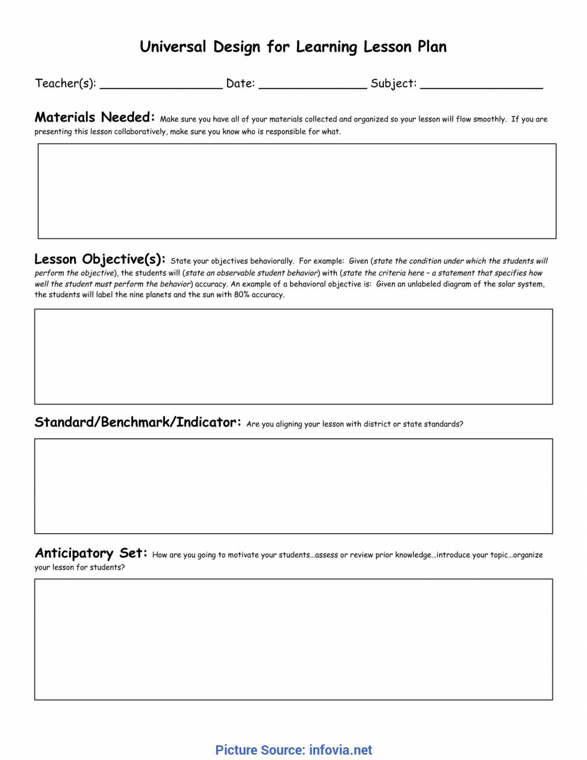 Useful Lesson Plan For Nursery English 30 Images Of Blank Within Blank Unit Lesson Plan Template