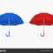 Vector 3D Realistic Render Blue And Red Blank Umbrella Icon For Blank Umbrella Template