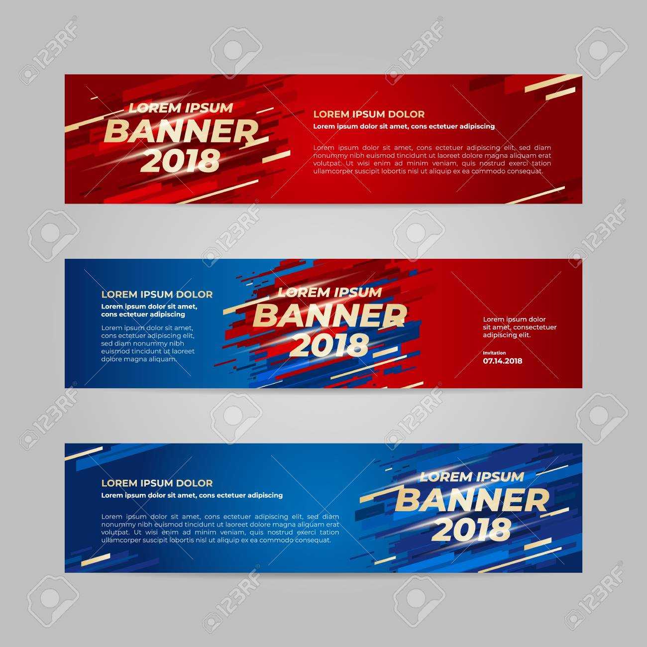 Vector Design Banner Web Template For Sport Event, 2018 Trend Inside Event Banner Template