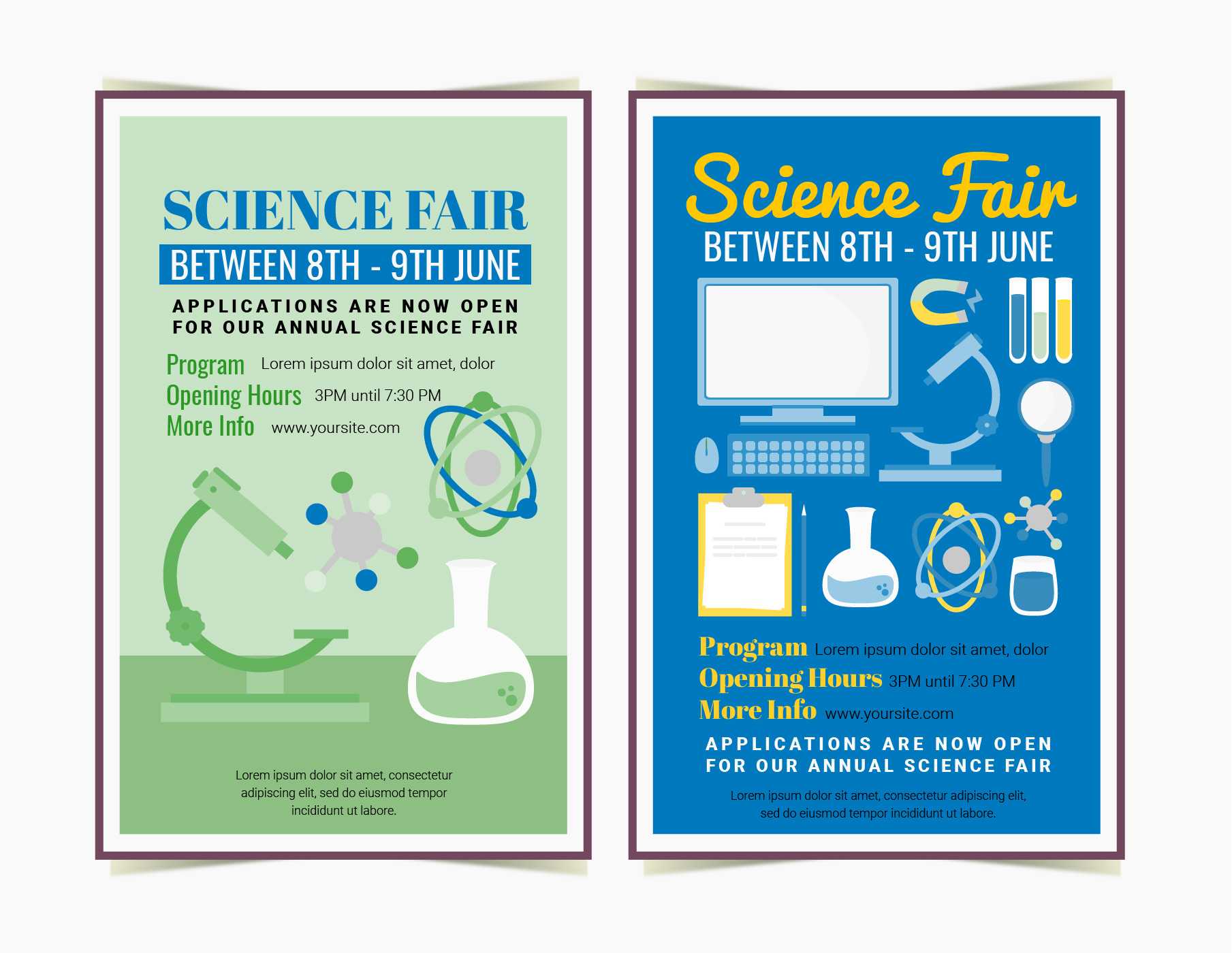 Vector Science Fair Posters – Download Free Vectors, Clipart Pertaining To Science Fair Banner Template