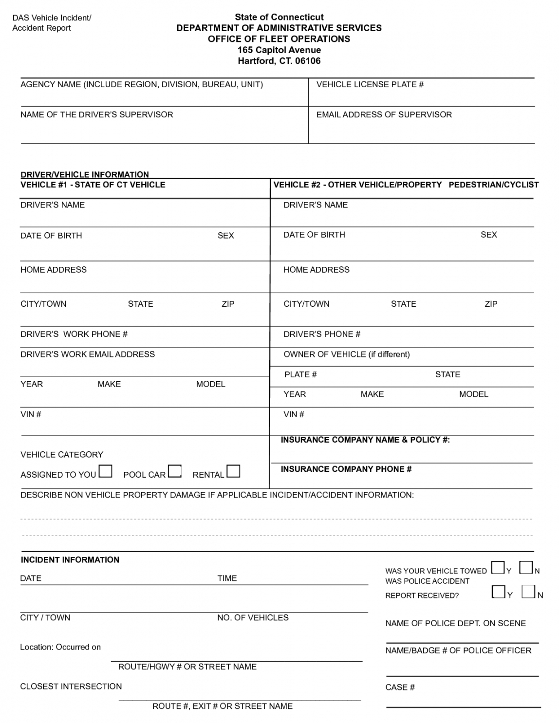 Vehicle Incident Report Template With Regard To Vehicle Accident Report Form Template