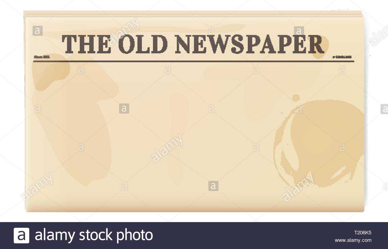 Vintage Newspaper Template. Folded Cover Page Of A News Pertaining To Old Blank Newspaper Template