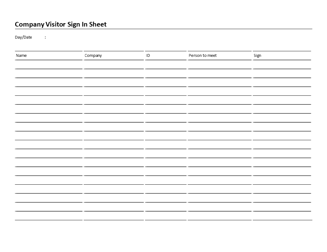 Visitor Log Sheet Template – Calep.midnightpig.co Throughout Visitor Badge Template Word